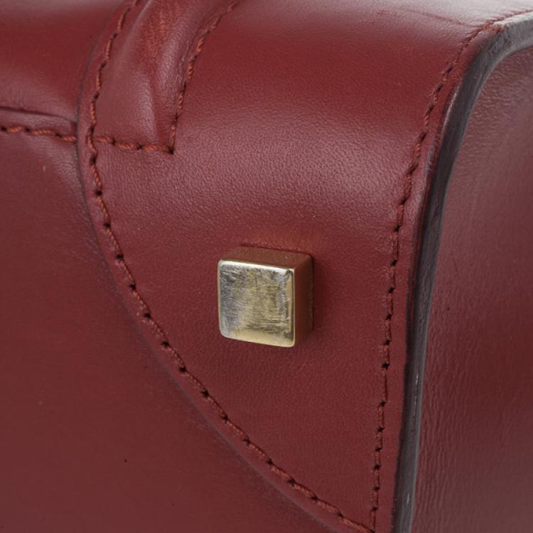 Pre Owned Celine Red Mini Luggage Tote