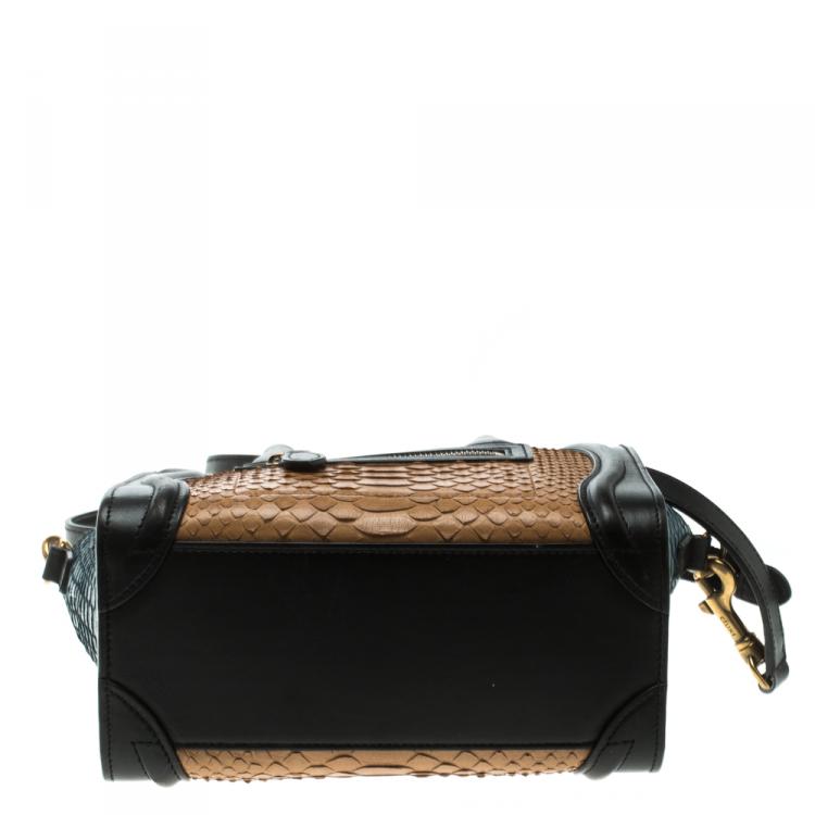 مملوكة مسبقًا Celine Multicolor Python and Leather Nano Luggage Tote