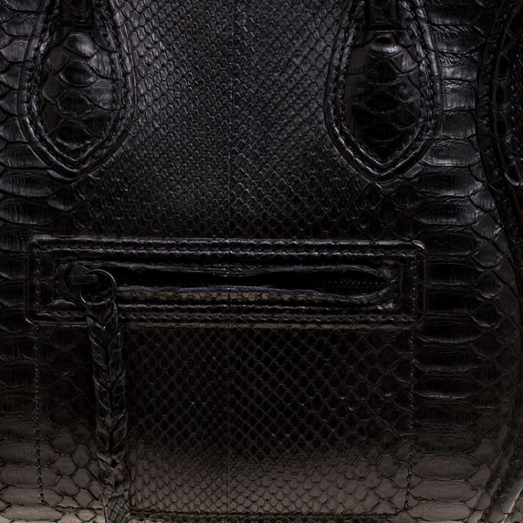 Pre Owned Celine Black Python Medium Phantom Luggage Tote