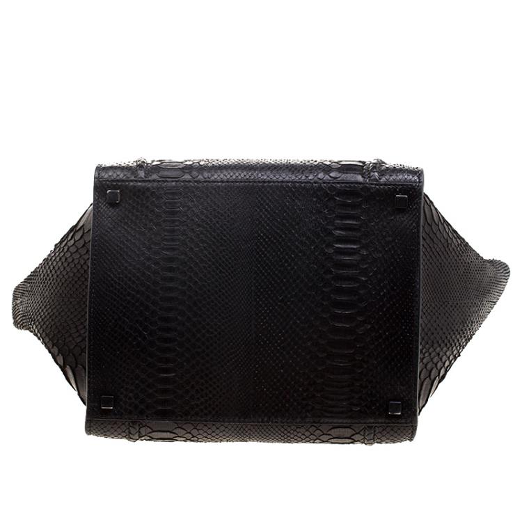 Pre Owned Celine Black Python Medium Phantom Luggage Tote
