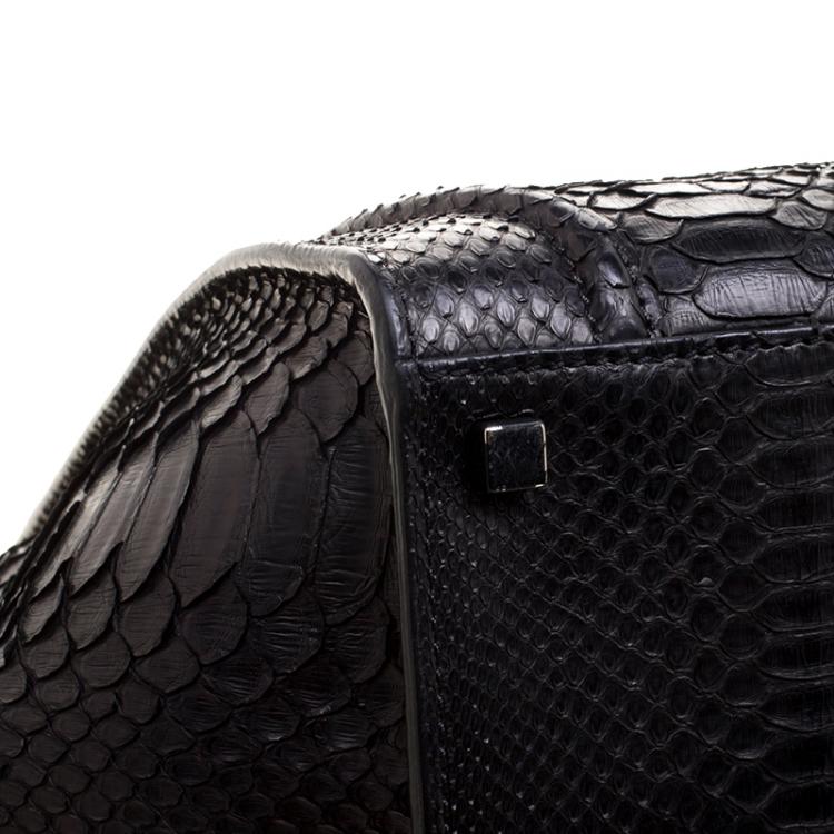 Pre Owned Celine Black Python Medium Phantom Luggage Tote