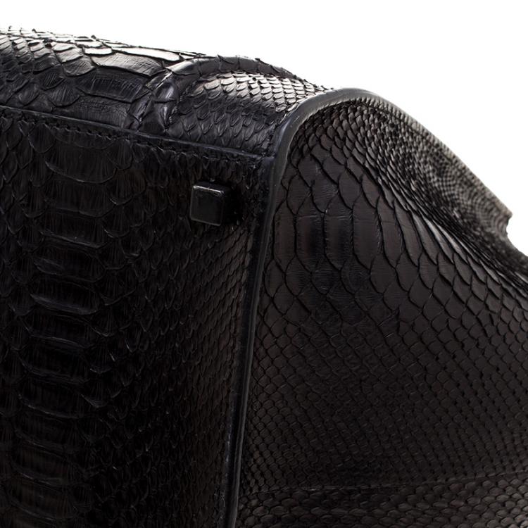 Pre Owned Celine Black Python Medium Phantom Luggage Tote