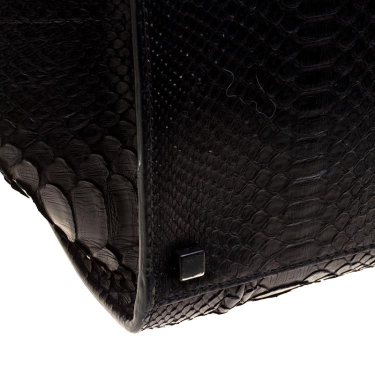 Pre Owned Celine Black Python Medium Phantom Luggage Tote