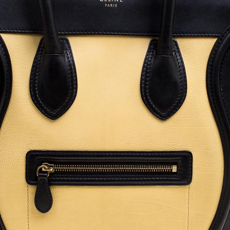Pre Owned Celine Tri Color Leather Mini Luggage Tote