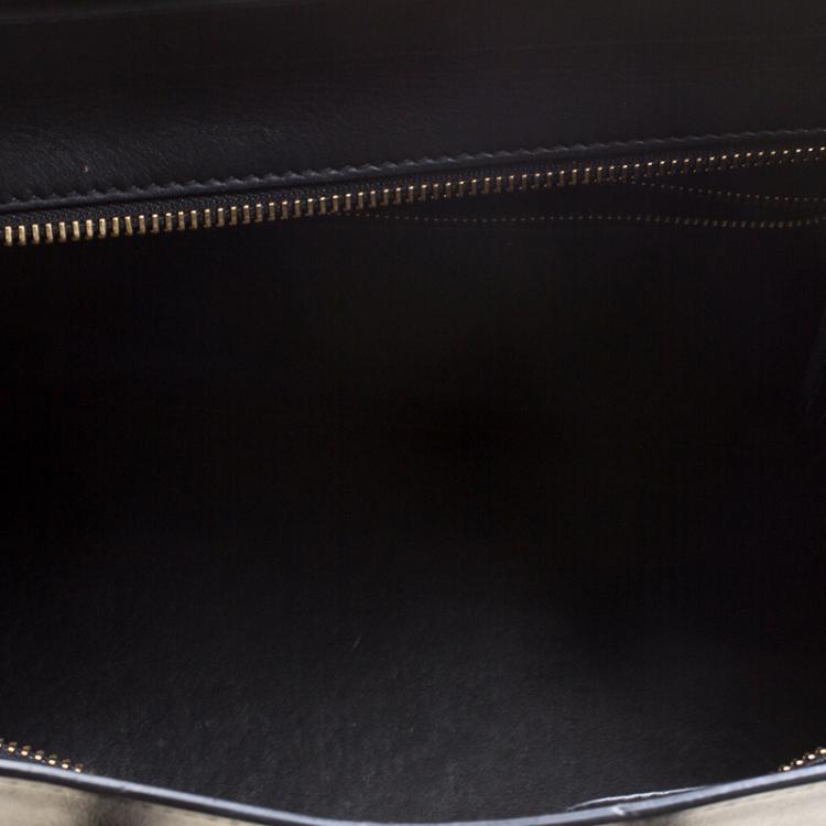 Pre Owned Celine Tri Color Leather Mini Luggage Tote