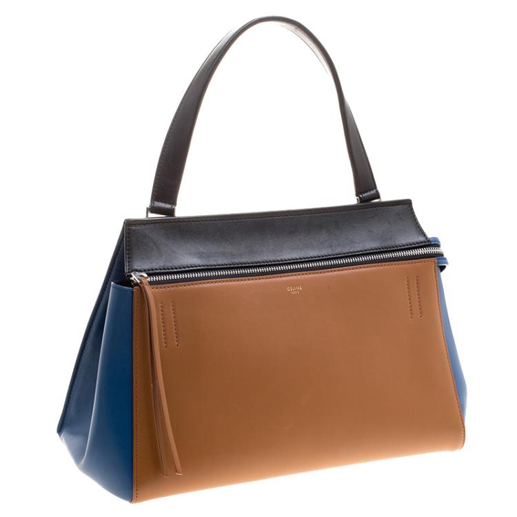 Pre Owned Céline Tri Color Leather Small Edge Bag