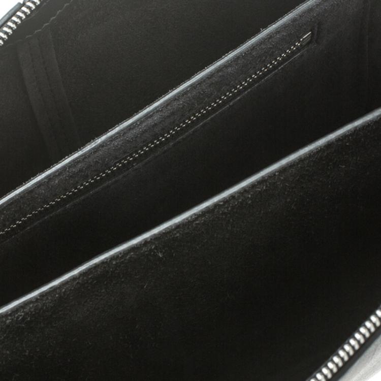 Pre Owned Celine Black Leather Trifold Chain Clutch
