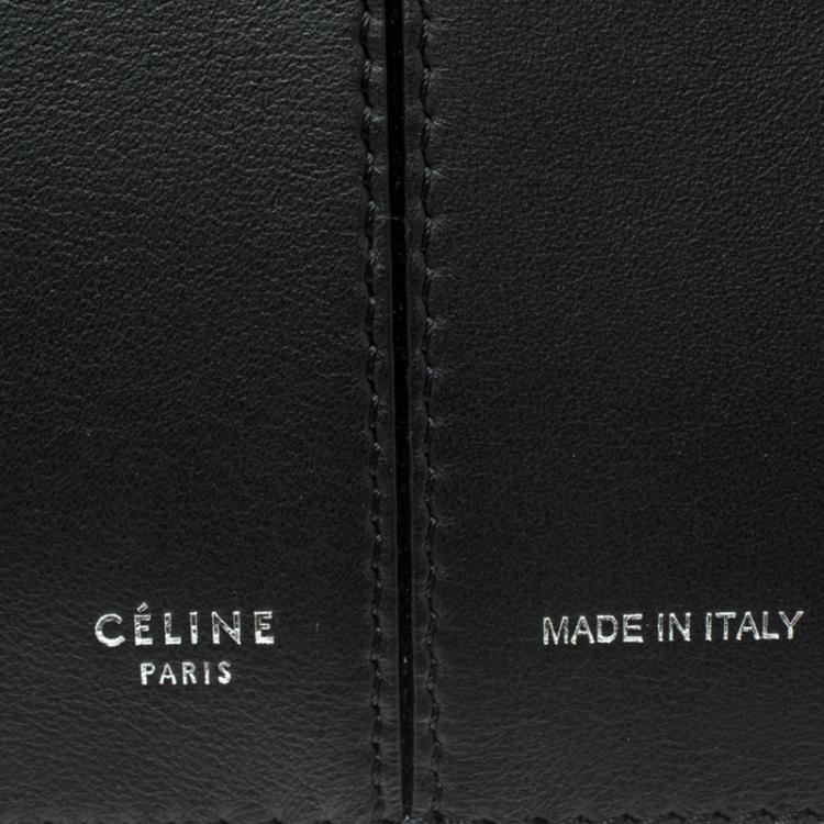 Pre Owned Celine Black Leather Trifold Chain Clutch