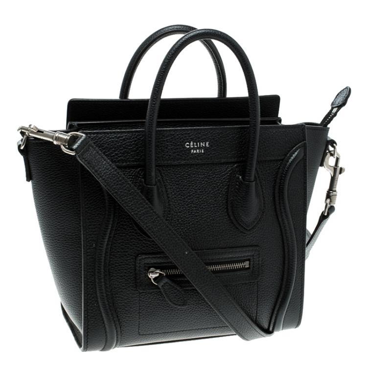 مملوكة مسبقًا Celine Black Leather Nano Luggage Tote