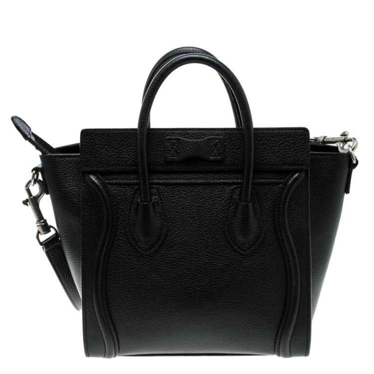 مملوكة مسبقًا Celine Black Leather Nano Luggage Tote
