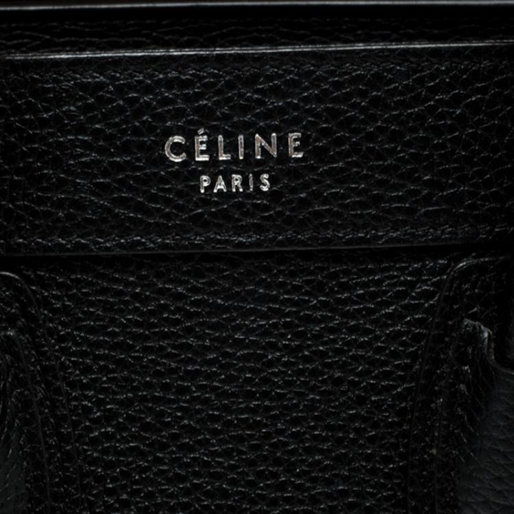 مملوكة مسبقًا Celine Black Leather Nano Luggage Tote