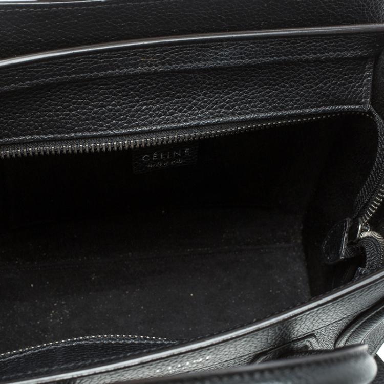 مملوكة مسبقًا Celine Black Leather Nano Luggage Tote