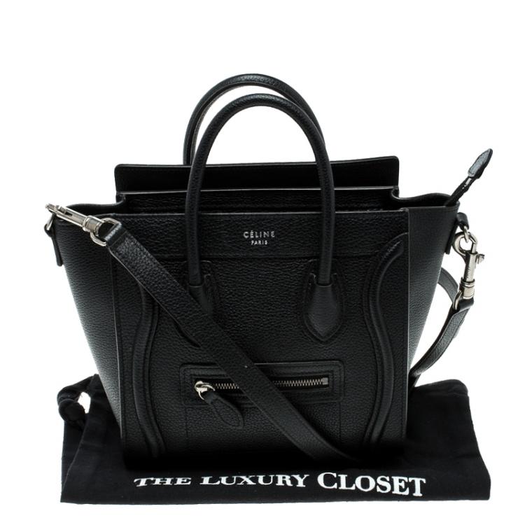 مملوكة مسبقًا Celine Black Leather Nano Luggage Tote