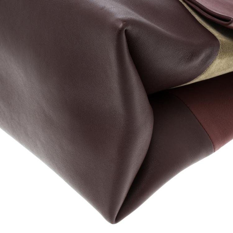 Pre Owned Celine Tricolor Leather and Suede All Soft Tote