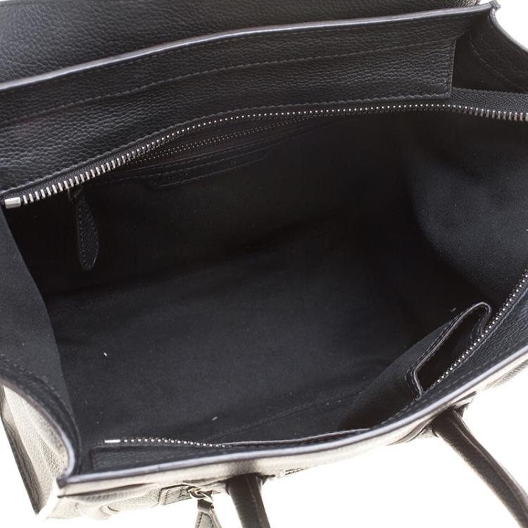 Pre Owned Celine Black Leather Micro Luggage Tote 