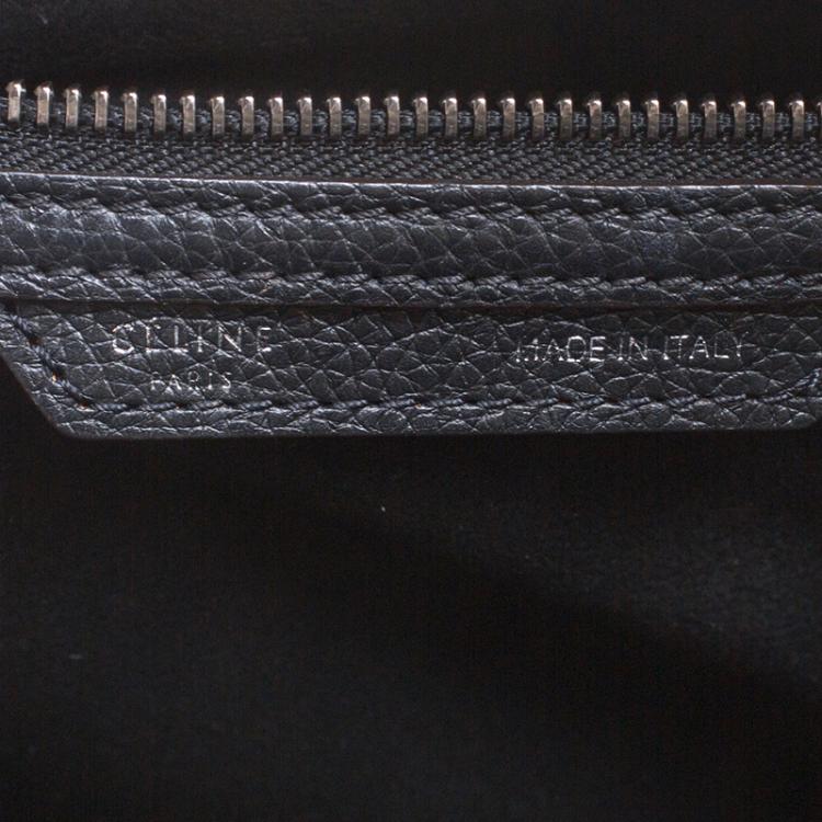 Pre Owned Celine Black Leather Micro Luggage Tote 