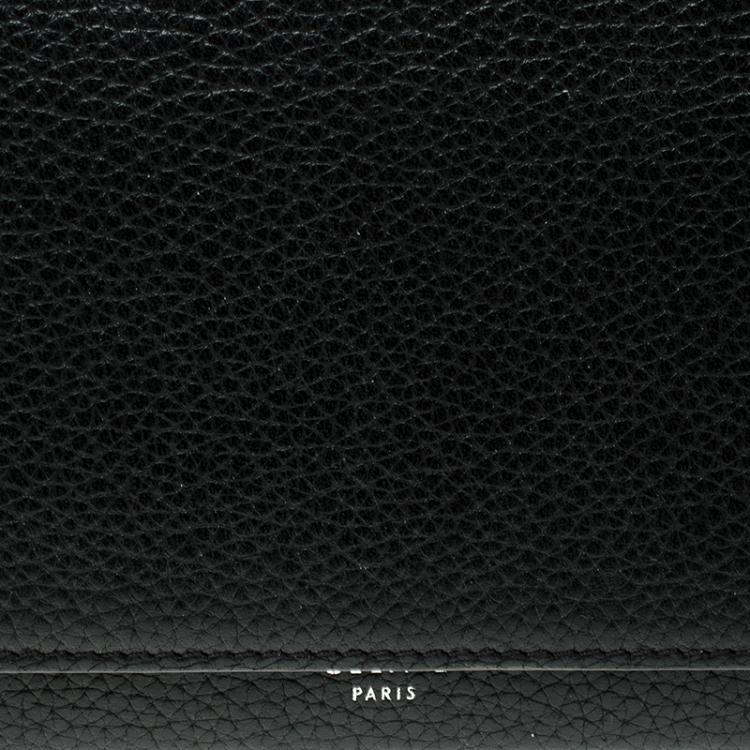 Pre Owned Celine Black Leather Large Multifunction Flap Wallet