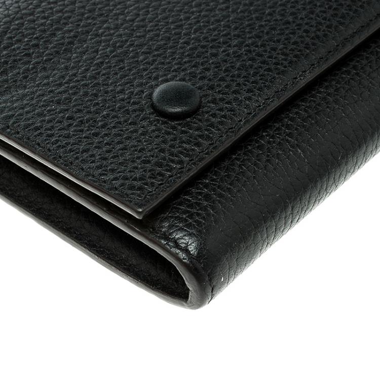 Pre Owned Celine Black Leather Large Multifunction Flap Wallet