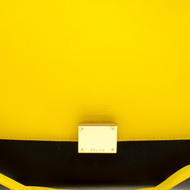 Pre Owned Celine Tricolor Leather Medium Trapeze Tote