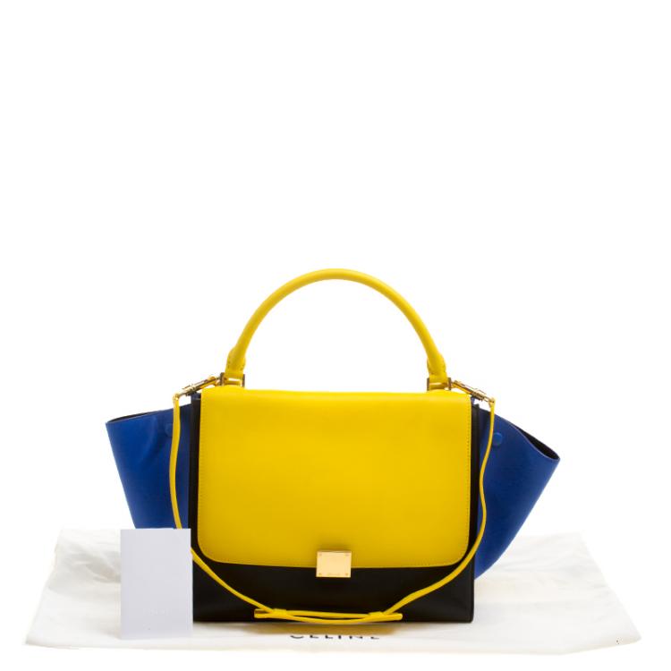Pre Owned Celine Tricolor Leather Medium Trapeze Tote