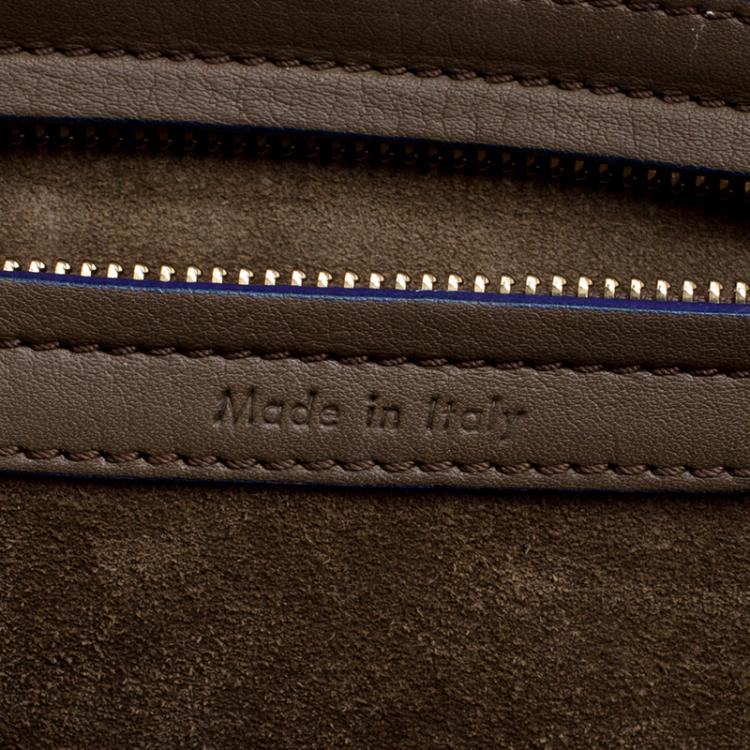 Pre Owned Celine Fatigue Green Leather Medium Phantom Luggage Tote