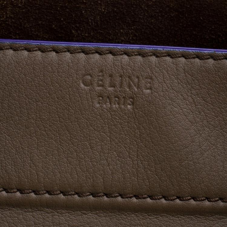 Pre Owned Celine Fatigue Green Leather Medium Phantom Luggage Tote