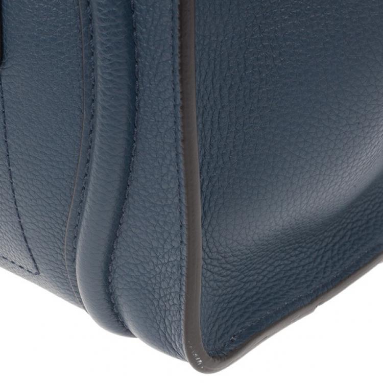 Pre Owned Celine Blue Micro Luggage Tote