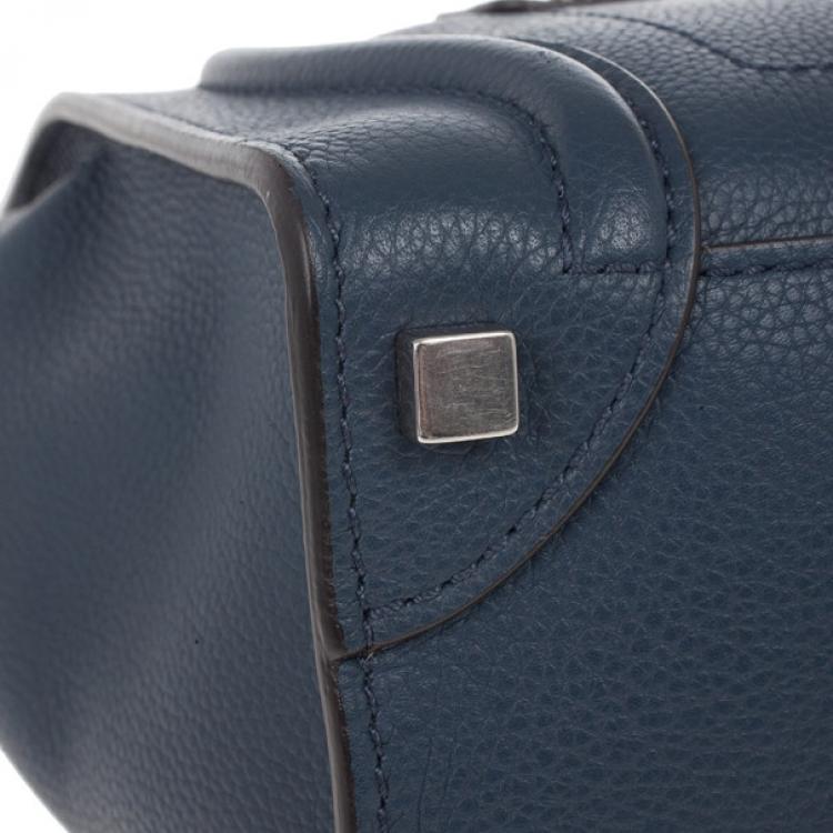 Pre Owned Celine Blue Micro Luggage Tote