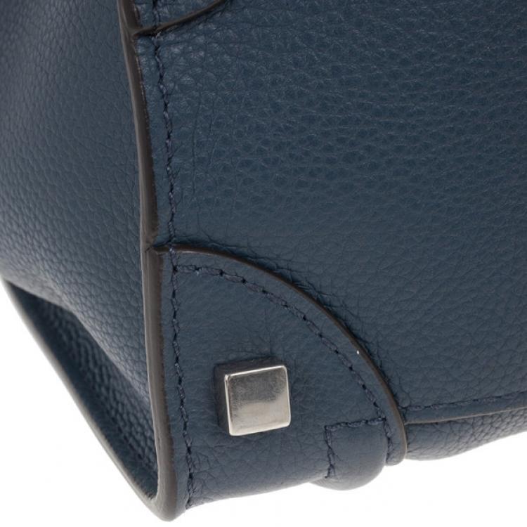 Pre Owned Celine Blue Micro Luggage Tote