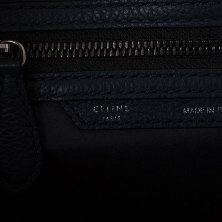 Pre Owned Celine Blue Micro Luggage Tote