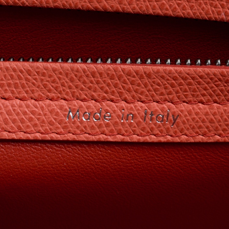 Pre Owned Celine Orange Leather Medium Phantom Luggage Tote