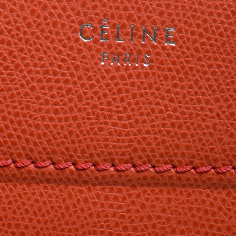 Pre Owned Celine Orange Leather Medium Phantom Luggage Tote