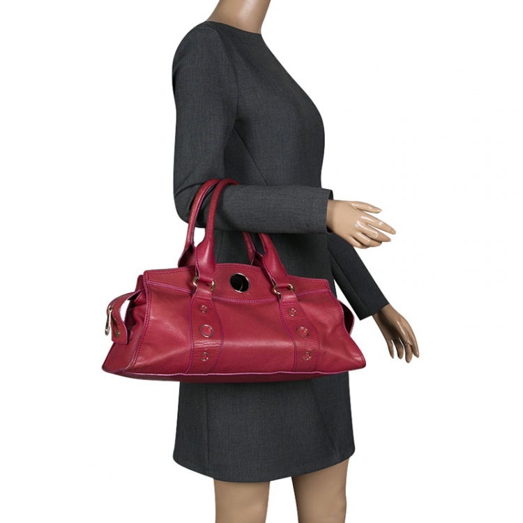 Pre Owned Celine Red Leather Satchel