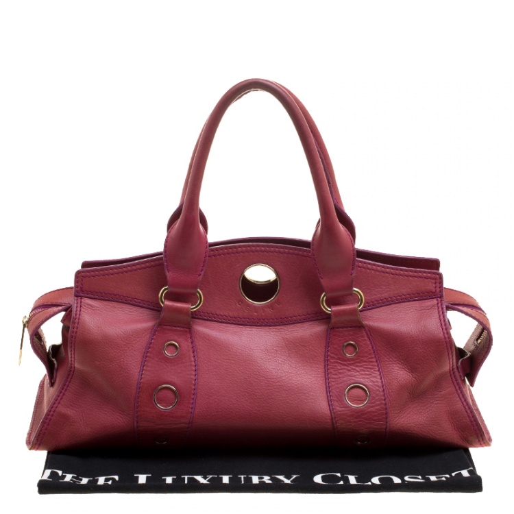 Pre Owned Celine Red Leather Satchel