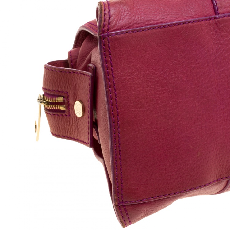 Pre Owned Celine Red Leather Satchel