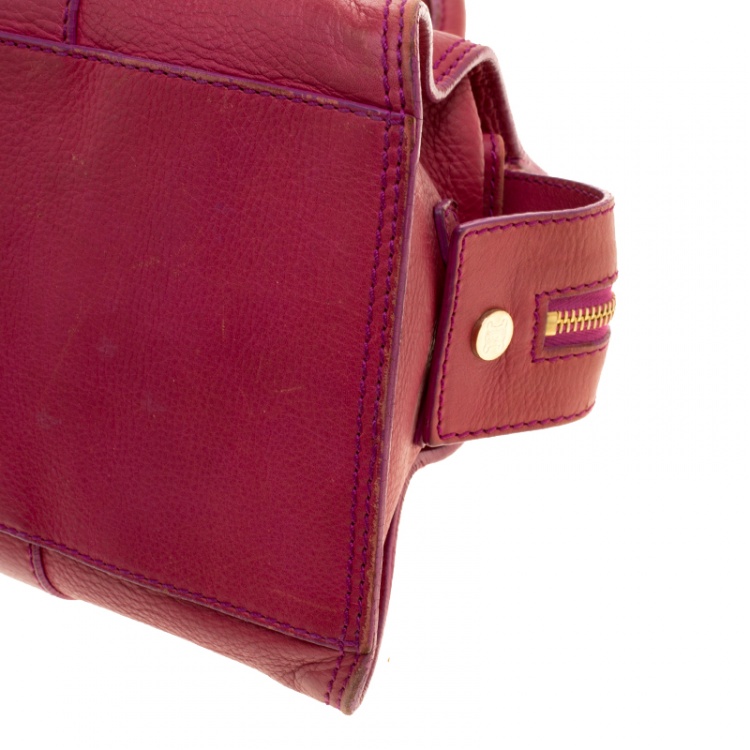 Pre Owned Celine Red Leather Satchel
