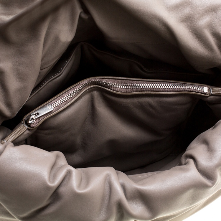 Pre Owned Celine Grey Leather Pillow Shoulder Bag 