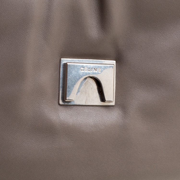 Pre Owned Celine Grey Leather Pillow Shoulder Bag 