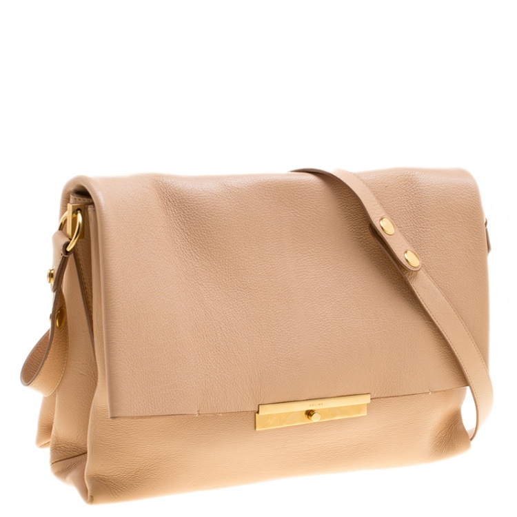 Pre Owned Celine Beige Leather Blade Shoulder Bag