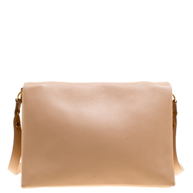Pre Owned Celine Beige Leather Blade Shoulder Bag