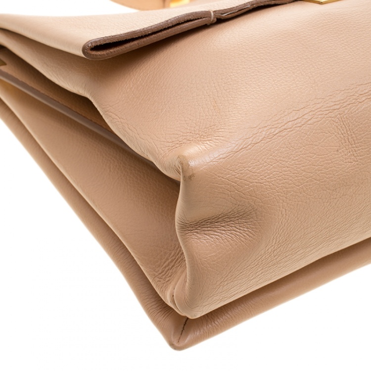 Pre Owned Celine Beige Leather Blade Shoulder Bag