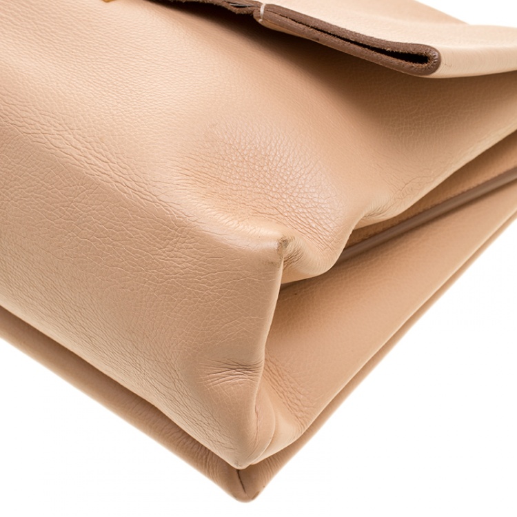 Pre Owned Celine Beige Leather Blade Shoulder Bag