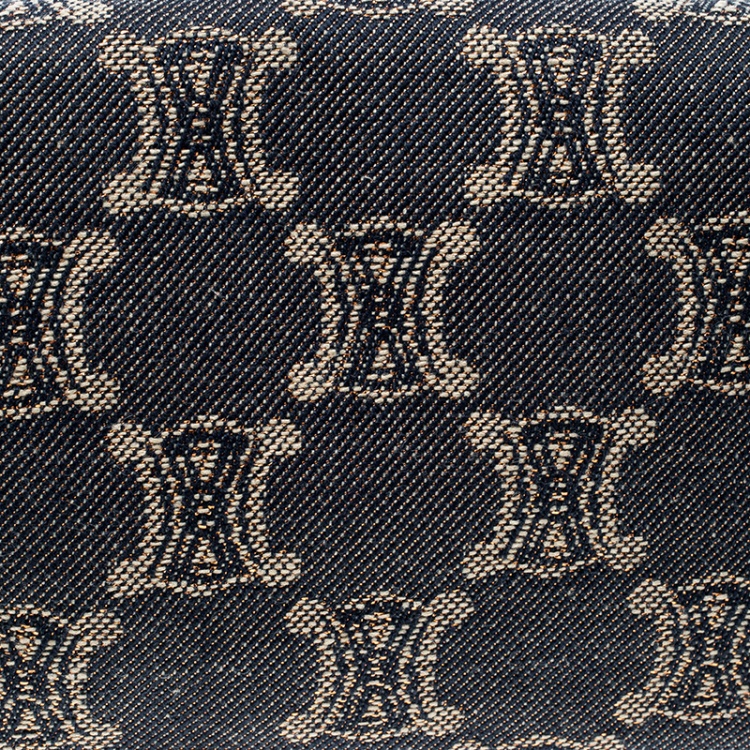 Pre Owned Celine Blue Macadam Denim Shoulder Bag