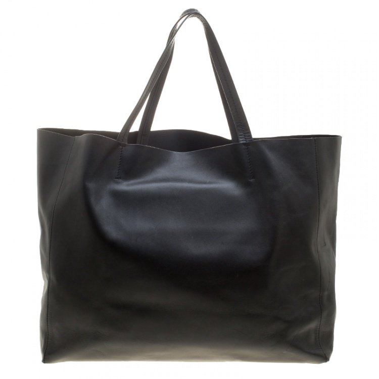 Pre Owned Celine Black Leather Horizontal Cabas Tote