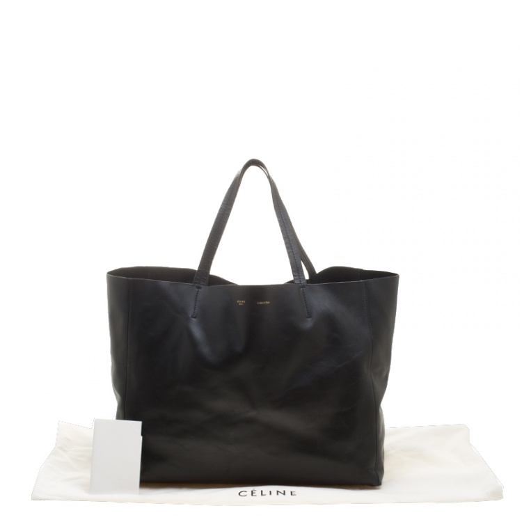 Pre Owned Celine Black Leather Horizontal Cabas Tote
