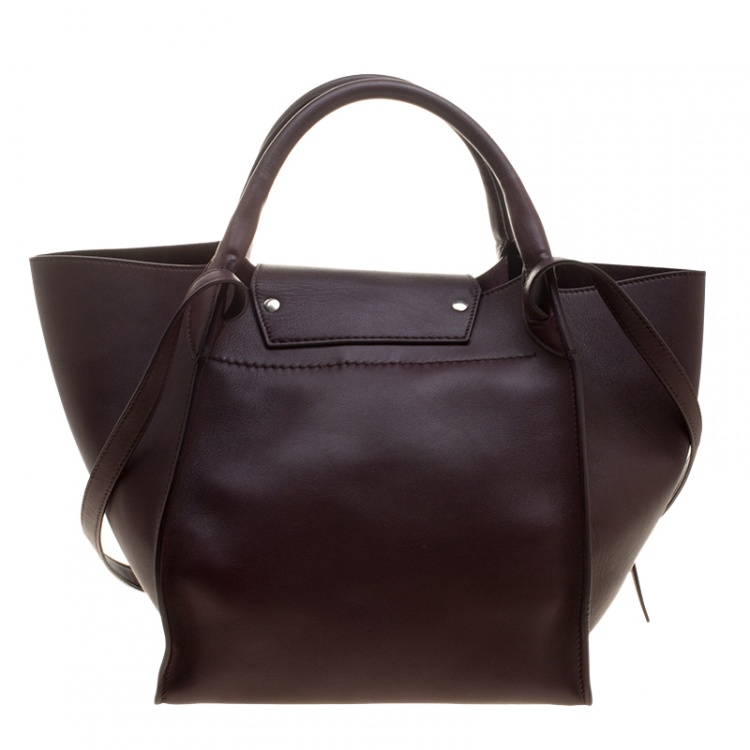 Pre Owned Celine Burgundy Leather Big Bag Bucket Bag