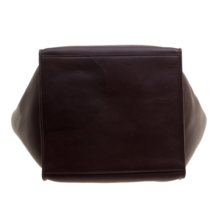 Pre Owned Celine Burgundy Leather Big Bag Bucket Bag