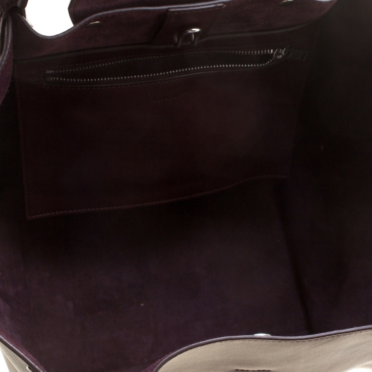 Pre Owned Celine Burgundy Leather Big Bag Bucket Bag