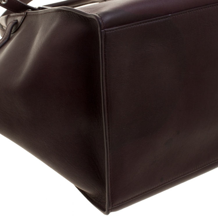 Pre Owned Celine Burgundy Leather Big Bag Bucket Bag