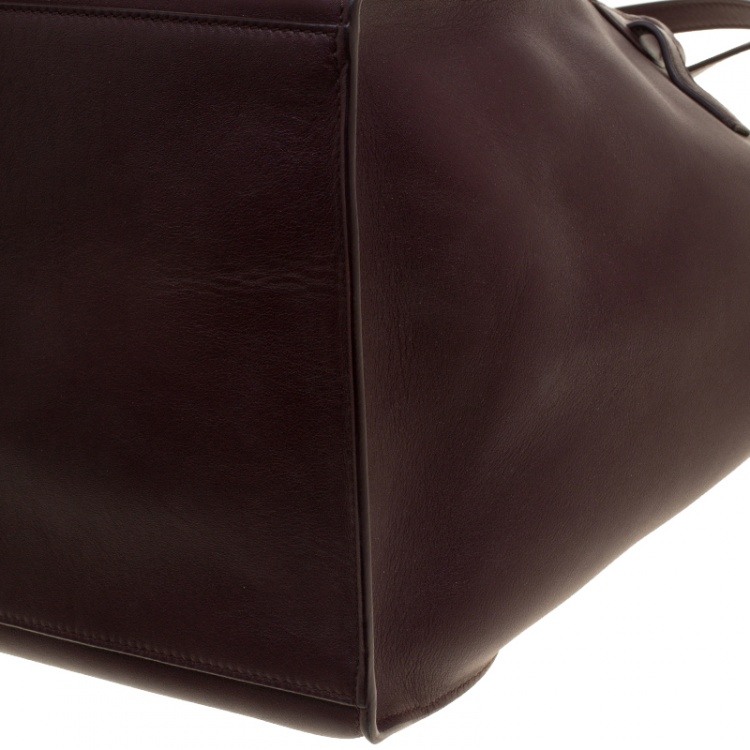 Pre Owned Celine Burgundy Leather Big Bag Bucket Bag